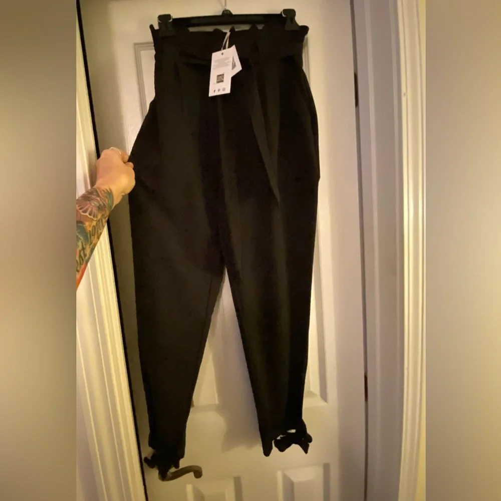 GRACE KARIN Black High Waisted Ankle Bow Pants - Picture 2 of 16
